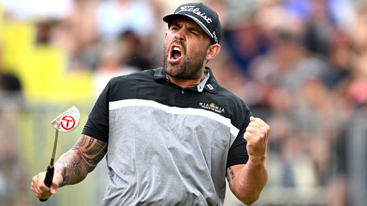 Ryan Peake celebrating his victory at the New Zealand Open, securing his spot in the British Open 2025.